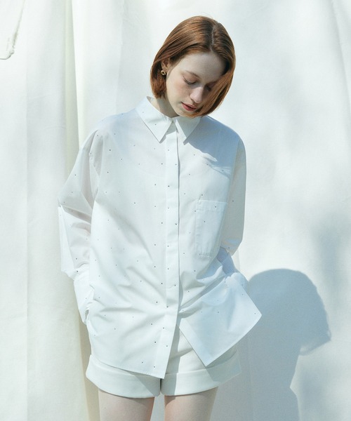 EIMY ISTOIRE(エイミーイストワール)の「ECLAT BIJOU SHIRT(シャツ/ブラウス・レディース・ホワイト/ストライプ・F)」の5枚目の写真
