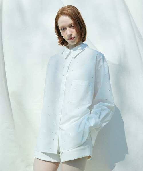 EIMY ISTOIRE(エイミーイストワール)の「ECLAT BIJOU SHIRT(シャツ/ブラウス・レディース・ホワイト/ストライプ・F)」の4枚目の写真