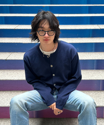 KNITTED（ニッティド）の「ベーシックエッセンシャルクロップラウンドカーディガンNAVY（カーディガン/ボレロ）」