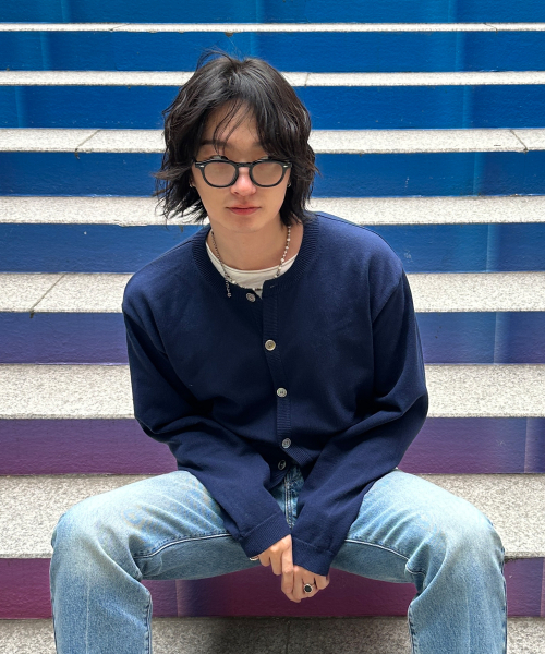 Basic Essential Crewneck хлопковый свитшот, клоб NAVY