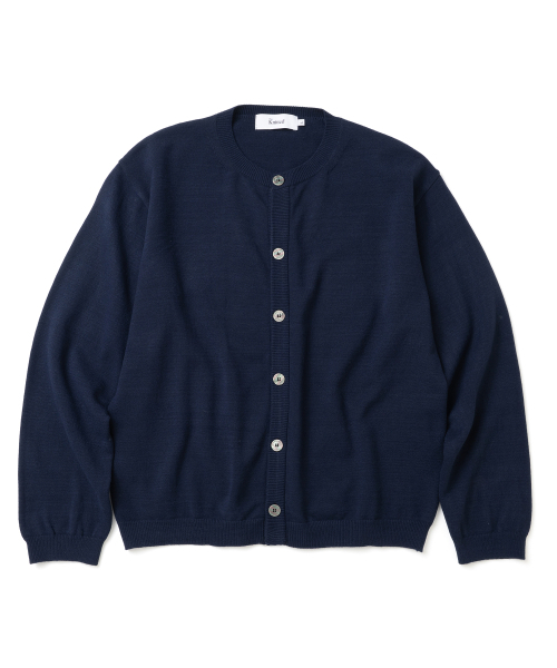 KNITTED（ニッティド）の「ベーシックエッセンシャルクロップラウンドカーディガンNAVY（カーディガン/ボレロ・メンズ・その他・M/L/XL）」の2枚目の写真