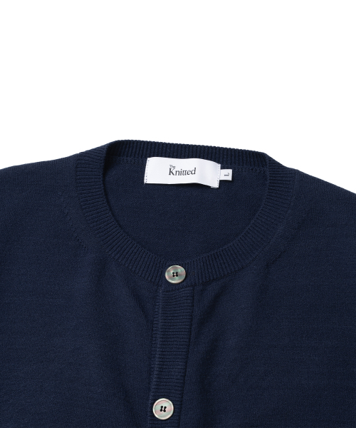 KNITTED（ニッティド）の「ベーシックエッセンシャルクロップラウンドカーディガンNAVY（カーディガン/ボレロ・メンズ・その他・M/L/XL）」の3枚目の写真