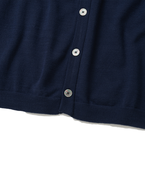 KNITTED（ニッティド）の「ベーシックエッセンシャルクロップラウンドカーディガンNAVY（カーディガン/ボレロ・メンズ・その他・M/L/XL）」の6枚目の写真