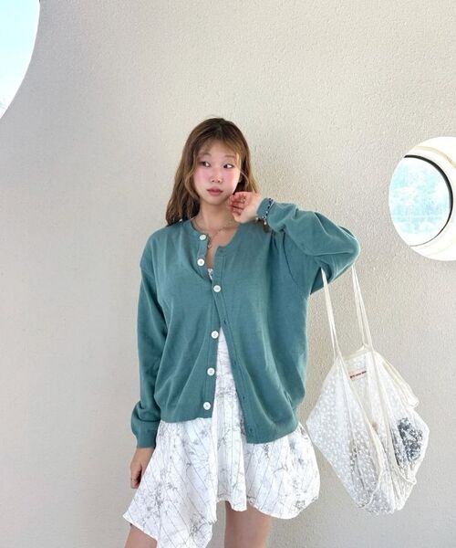 KNITTED（ニッティド）の「ベーシックエッセンシャルクロップラウンドカーディガンNAVY（カーディガン/ボレロ・メンズ・その他・M/L/XL）」の9枚目の写真