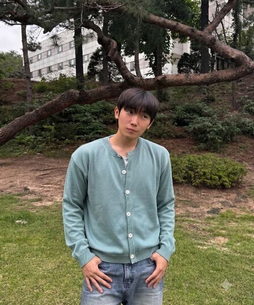 KNITTED（ニッティド）の「ベーシックエッセンシャルクロップラウンドカーディガンNAVY（カーディガン/ボレロ・メンズ・その他・M/L/XL）」の10枚目の写真