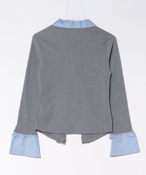 almo(アルモ)の「【LAMPOON】ストライプフリルレイヤードトップス(その他トップス・レディース・グレー・SMALL/MEDIUM/LARGE)」の2枚目の写真