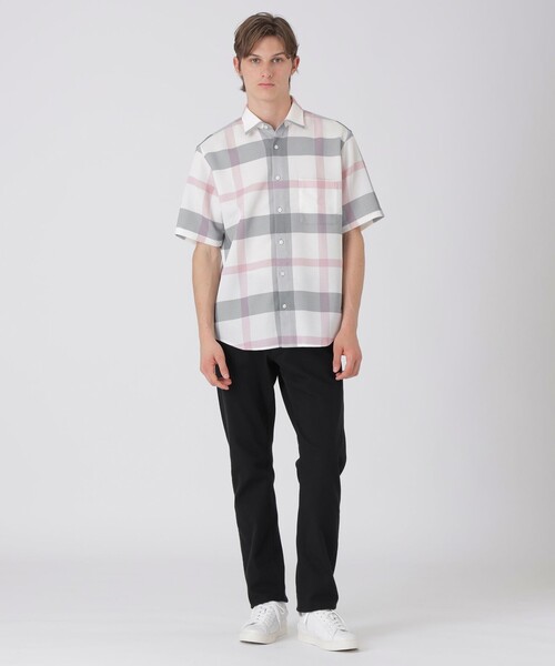 BLACK LABEL CRESTBRIDGE(ブラックレーベル・クレストブリッジ)の「カラミクレストブリッジチェックハーフスリーブシャツ(シャツ/ブラウス・メンズ・ベージュ系その他2/オフホワイト/ブラック・L/M/S/LL)」の8枚目の写真