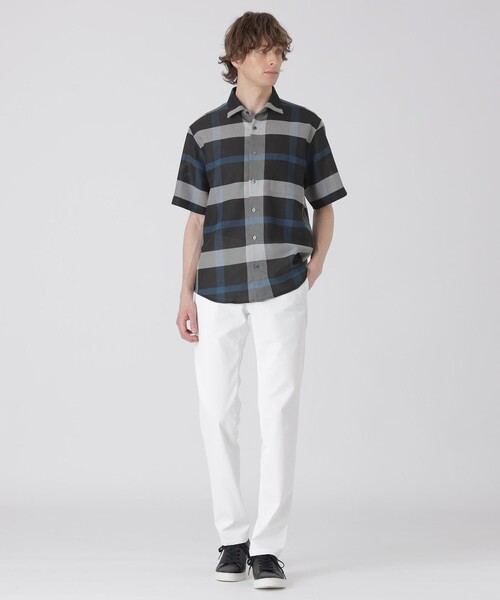 BLACK LABEL CRESTBRIDGE(ブラックレーベル・クレストブリッジ)の「カラミクレストブリッジチェックハーフスリーブシャツ(シャツ/ブラウス・メンズ・ベージュ系その他2/オフホワイト/ブラック・L/M/S/LL)」の12枚目の写真