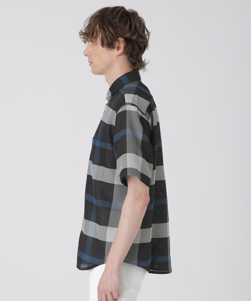 BLACK LABEL CRESTBRIDGE(ブラックレーベル・クレストブリッジ)の「カラミクレストブリッジチェックハーフスリーブシャツ(シャツ/ブラウス・メンズ・ベージュ系その他2/オフホワイト/ブラック・L/M/S/LL)」の13枚目の写真