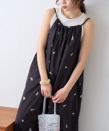 【Aguni】刺繍キャミサロペット