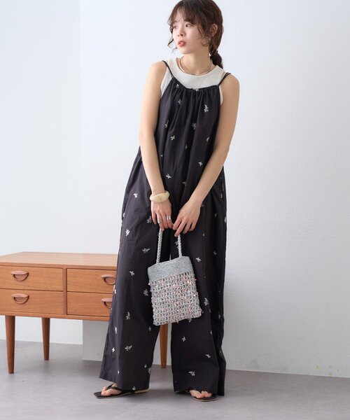 Aguni】刺繍キャミサロペット（サロペット/オーバーオール