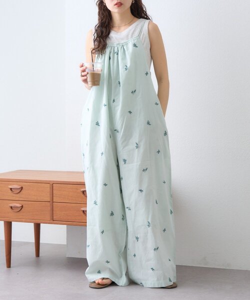 CIAOPANIC TYPY（チャオパニックティピー）の「【Aguni】刺繍キャミサロペット（サロペット/オーバーオール・レディース・ブラック/グリーン・ONE SIZE）」の8枚目の写真