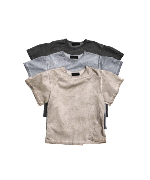 999HUMANITY（999ヒューマニティ）の「ダストレイヤードハーフTシャツ（チャコール）（Tシャツ/カットソー・レディース・その他・OS）」の5枚目の写真