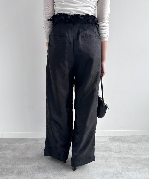 EDIT. FOR LULU（エディットフォールル）の「【EUCHRONIA/ユークロニア】Original torsion lace slacks（スラックス・レディース・ブラック・FREE）」の3枚目の写真