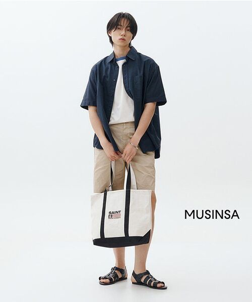 MINDBRIDGE(マインドブリッジ)の「ルーズフィットフルバンディングハーフパンツ - 2カラー(その他パンツ・メンズ・ホワイト/ベージュ・36/34/32/30/29)」の8枚目の写真