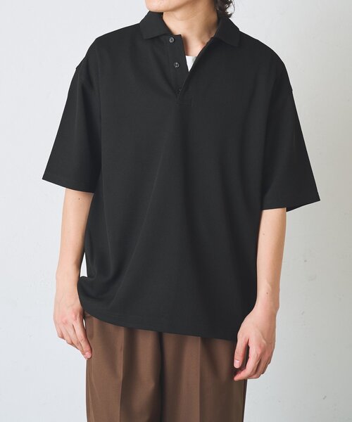 COLONY 2139(コロニートゥーワンスリーナイン)の「カノコスピンドル半袖ポロ(Tシャツ/カットソー・メンズ・ブラック/グレー・MEDIUM/LARGE)」の2枚目の写真