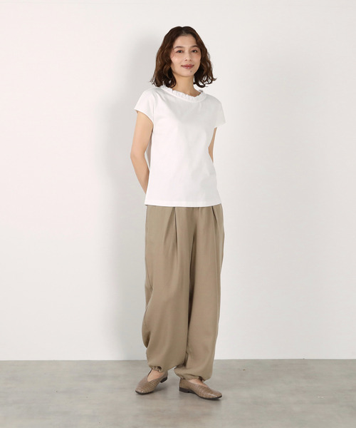 LOGEMENT DE CLAIRE(ロジュモンドクレール)の「【LOURMARIN】レーヨン麻ギャザーバレルパンツ(その他パンツ・レディース・ホワイト/ライトベージュ/ベージュ/スミクロ・FREE)」の22枚目の写真