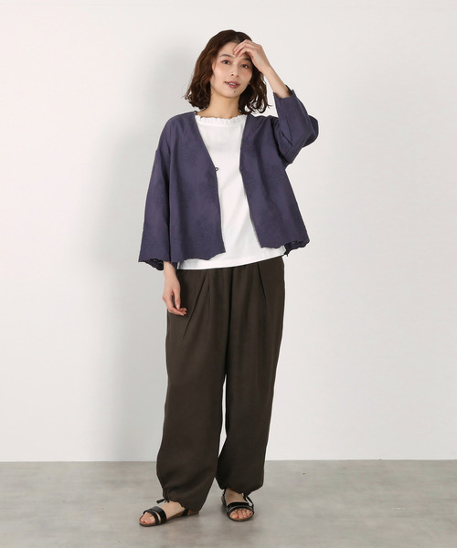 LOGEMENT DE CLAIRE(ロジュモンドクレール)の「【LOURMARIN】レーヨン麻ギャザーバレルパンツ(その他パンツ・レディース・ホワイト/ライトベージュ/ベージュ/スミクロ・FREE)」の20枚目の写真