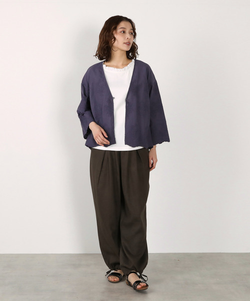 LOGEMENT DE CLAIRE(ロジュモンドクレール)の「【LOURMARIN】レーヨン麻ギャザーバレルパンツ(その他パンツ・レディース・ホワイト/ライトベージュ/ベージュ/スミクロ・FREE)」の19枚目の写真