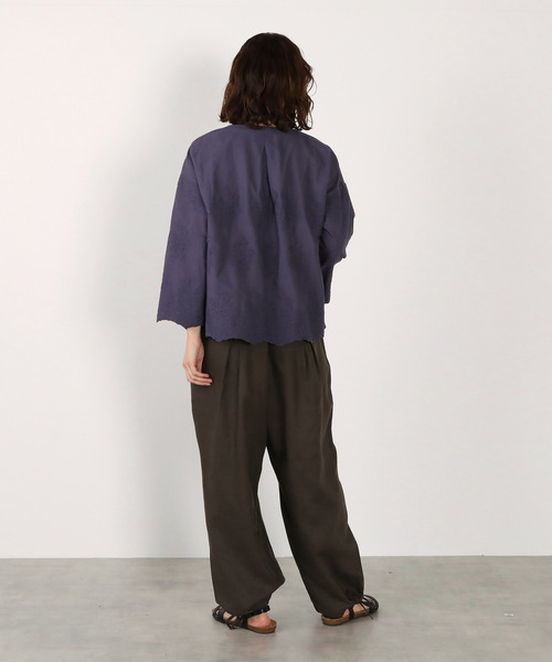 LOGEMENT DE CLAIRE(ロジュモンドクレール)の「【LOURMARIN】レーヨン麻ギャザーバレルパンツ(その他パンツ・レディース・ホワイト/ライトベージュ/ベージュ/スミクロ・FREE)」の15枚目の写真