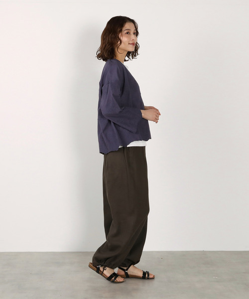 LOGEMENT DE CLAIRE(ロジュモンドクレール)の「【LOURMARIN】レーヨン麻ギャザーバレルパンツ(その他パンツ・レディース・ホワイト/ライトベージュ/ベージュ/スミクロ・FREE)」の13枚目の写真