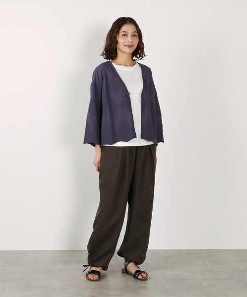 LOGEMENT DE CLAIRE(ロジュモンドクレール)の「【LOURMARIN】レーヨン麻ギャザーバレルパンツ(その他パンツ・レディース・ホワイト/ライトベージュ/ベージュ/スミクロ・FREE)」の12枚目の写真