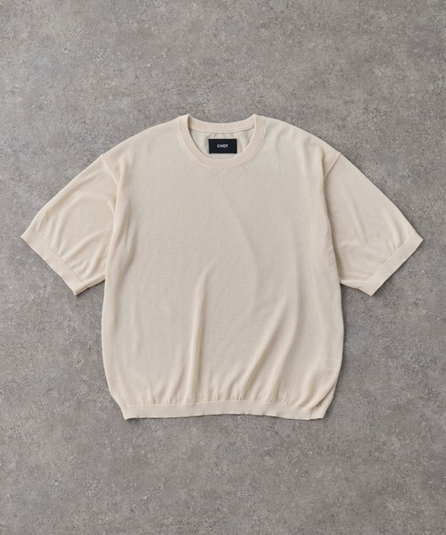 CIYOT（シヨウト）の「【CIYOT】コンパクトシルエット ハイゲージ 半袖 サマーニット Tシャツ＜マシンウォッシャブル・接触冷感＞（Tシャツ/カットソー・メンズ・アイボリー系/チャコールグレー/ブラウン系/アイボリー/グレー/ブラウン系2/チャコール/グレー系・S/L/M）」の14枚目の写真