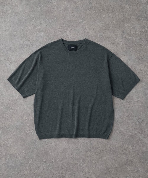 CIYOT（シヨウト）の「【CIYOT】コンパクトシルエット ハイゲージ 半袖 サマーニット Tシャツ＜マシンウォッシャブル・接触冷感＞（Tシャツ/カットソー・メンズ・アイボリー系/チャコールグレー/ブラウン系/アイボリー/グレー/ブラウン系2/チャコール/グレー系・S/L/M）」の16枚目の写真