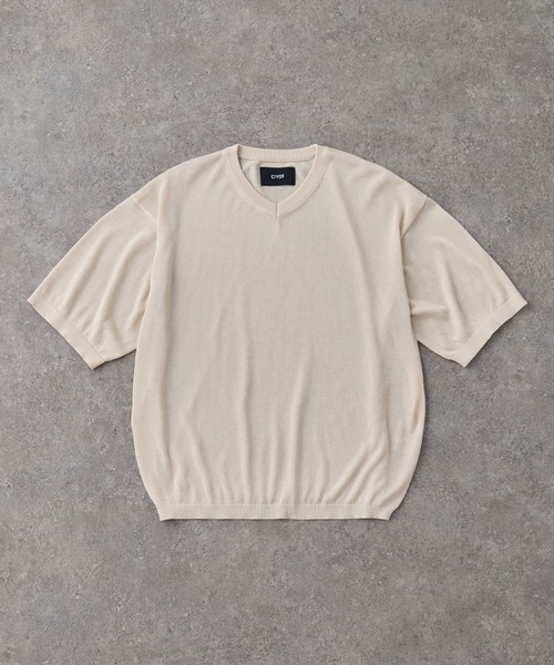 CIYOT（シヨウト）の「【CIYOT】コンパクトシルエット ハイゲージ 半袖 サマーニット Tシャツ＜マシンウォッシャブル・接触冷感＞（Tシャツ/カットソー・メンズ・アイボリー系/チャコールグレー/ブラウン系/アイボリー/グレー/ブラウン系2/チャコール/グレー系・S/L/M）」の13枚目の写真
