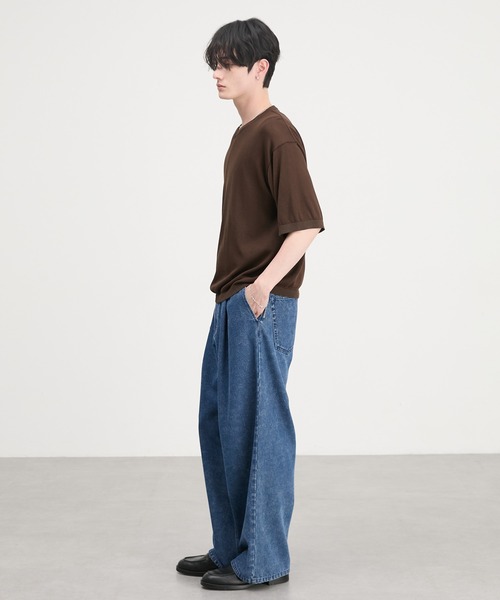 CIYOT(シヨウト)の「【CIYOT】コンパクトシルエット ハイゲージ 半袖 サマーニット Tシャツ<マシンウォッシャブル・接触冷感>(Tシャツ/カットソー・メンズ・アイボリー系/チャコールグレー/ブラウン系/アイボリー/グレー/ブラウン系2/チャコール/グレー系・S/L/M)」の19枚目の写真