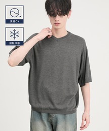 CIYOT（シヨウト）の「【CIYOT】コンパクトシルエット ハイゲージ 半袖 サマーニット Tシャツ<マシンウォッシャブル・接触冷感>（Tシャツ/カットソー）」