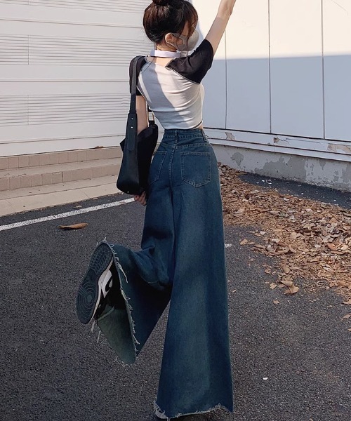 REBALANCE(リバランス)の「ワイドフレアデニムパンツ(デニムパンツ・レディース・A・MEDIUM/LARGE/X-LARGE)」の7枚目の写真