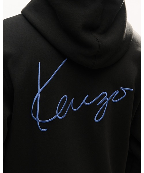 KENZO(ケンゾー)の「'KENZO Signature' エンブロイダリー ジップアップ フーディー イン コットン(パーカー・メンズ・ブラック系その他5・SMALL/MEDIUM)」の3枚目の写真