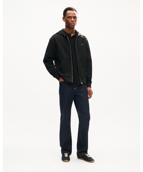 KENZO(ケンゾー)の「'KENZO Signature' エンブロイダリー ジップアップ フーディー イン コットン(パーカー・メンズ・ブラック系その他5・SMALL/MEDIUM)」の4枚目の写真