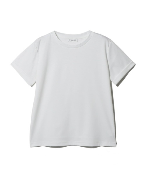 ESTNATION（エストネーション）の「ESTNATION / アルビニ コットンスムース ロールアップ Tシャツ（Tシャツ/カットソー・レディース・ネイビー/ホワイト/ブラック/ブラウン/ベージュ/カーキ・FREE）」の11枚目の写真