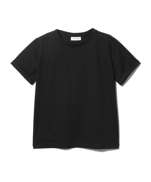 ESTNATION（エストネーション）の「ESTNATION / アルビニ コットンスムース ロールアップ Tシャツ（Tシャツ/カットソー・レディース・ネイビー/ホワイト/ブラック/ブラウン/ベージュ/カーキ・FREE）」の13枚目の写真