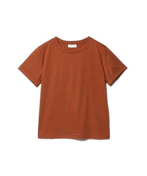 ESTNATION（エストネーション）の「ESTNATION / アルビニ コットンスムース ロールアップ Tシャツ（Tシャツ/カットソー・レディース・ネイビー/ホワイト/ブラック/ブラウン/ベージュ/カーキ・FREE）」の22枚目の写真
