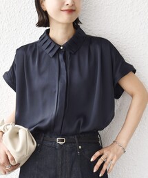 SHIPS | 【WEB限定】〈手洗い可能〉ヴィンテージ サテン 襟 タック デザイン ブラウス(シャツ/ブラウス)