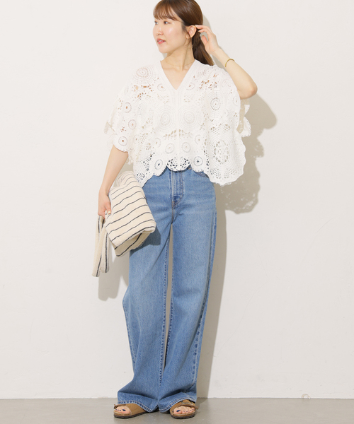 Torrazzo Donna(トラッゾドンナ)の「《WEB限定追加》【TORRAZZO DONNA/トラッゾドンナ】クロシェポンチョ(ニット/セーター・レディース・ブラック/ホワイト・FREE)」の21枚目の写真