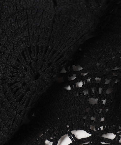 Torrazzo Donna(トラッゾドンナ)の「《WEB限定追加》【TORRAZZO DONNA/トラッゾドンナ】クロシェポンチョ(ニット/セーター・レディース・ブラック/ホワイト・FREE)」の8枚目の写真