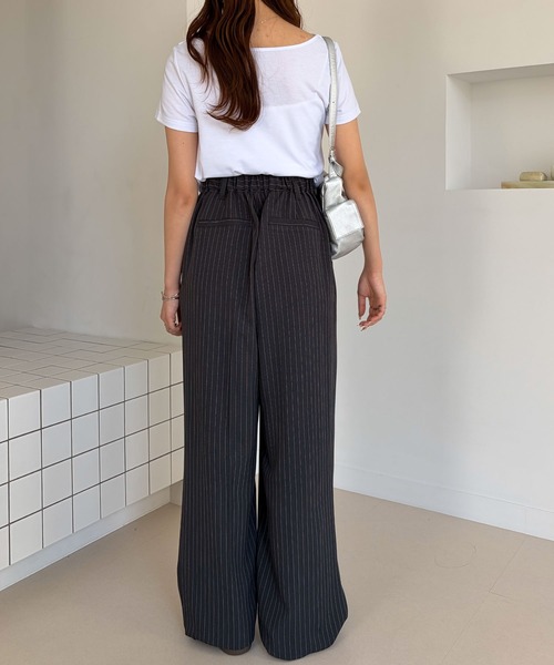 muet.（ミュエ）の「ダブルタックボリュームストライプスラックスパンツ（スラックス・レディース・ネイビー/グレー・MEDIUM/LARGE）」の21枚目の写真