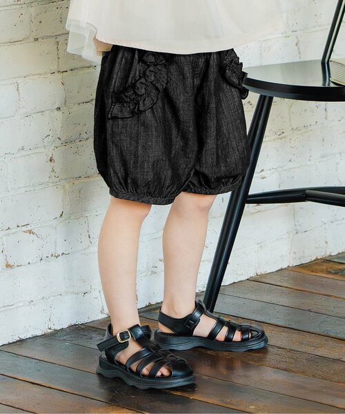 Boribon(ボリボン)の「ギャザーショートパンツ(その他パンツ・キッズ・ブラック/チェック/ネイビー・80/90/100/110/120)」の2枚目の写真