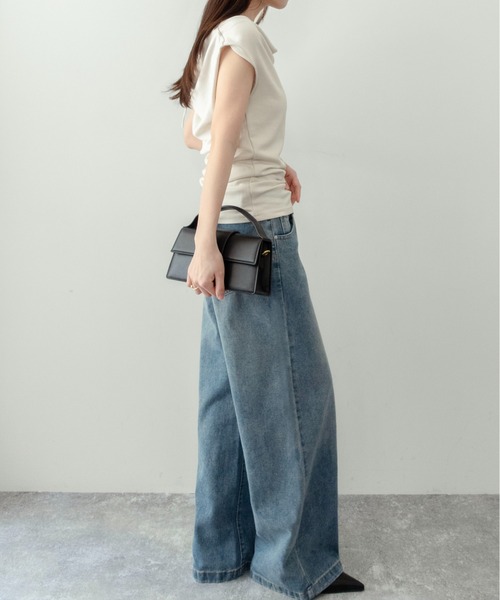 on:nue（オンニュ）の「【on:nue】[着用動画あり！] ドレープネックリボントップス /2026 SS COLLECTION（Tシャツ/カットソー・レディース・イエロー系その他/アイボリー/ブラック・FREE）」の13枚目の写真