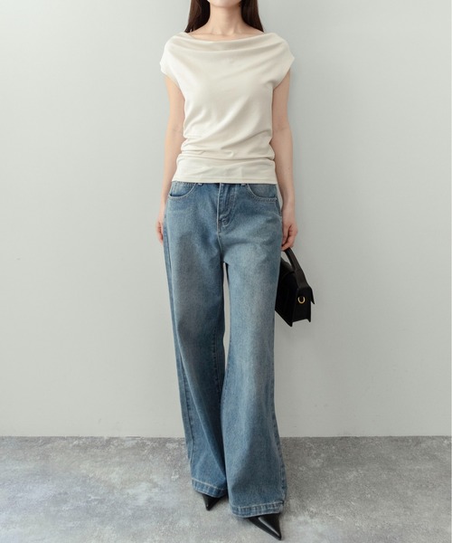on:nue（オンニュ）の「【on:nue】[着用動画あり！] ドレープネックリボントップス /2026 SS COLLECTION（Tシャツ/カットソー・レディース・イエロー系その他/アイボリー/ブラック・FREE）」の16枚目の写真