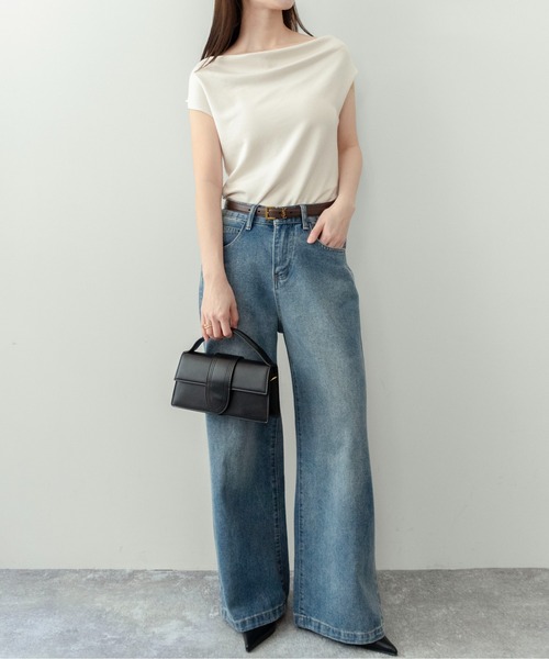on:nue（オンニュ）の「【on:nue】[着用動画あり！] ドレープネックリボントップス /2026 SS COLLECTION（Tシャツ/カットソー・レディース・イエロー系その他/アイボリー/ブラック・FREE）」の22枚目の写真