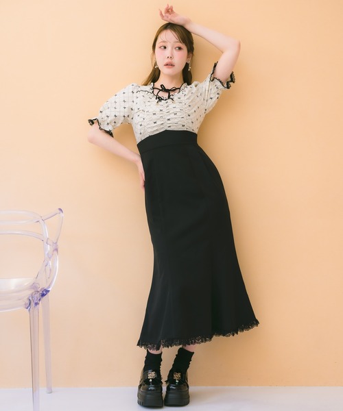 couture BY ROJITA（クチュールバイロジータ）の「リボンプリントドッキングワンピース（ワンピース・レディース・その他/アイボリー/ピンク・FREE）」の10枚目の写真