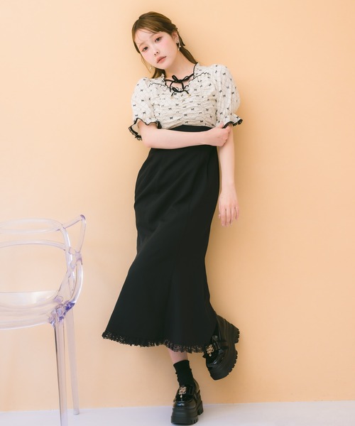 couture BY ROJITA（クチュールバイロジータ）の「リボンプリントドッキングワンピース（ワンピース・レディース・その他/アイボリー/ピンク・FREE）」の11枚目の写真