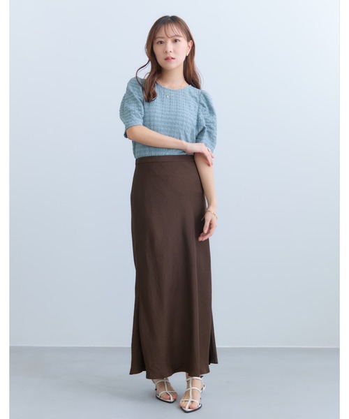 COHINA(コヒナ)の「パフスリーブカットソー 【低身長・小柄女性】(Tシャツ/カットソー・レディース・レッド/ネイビー/ブルー/ホワイト・ONE SIZE)」の7枚目の写真