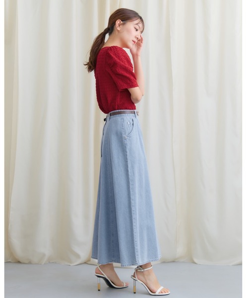 COHINA(コヒナ)の「パフスリーブカットソー 【低身長・小柄女性】(Tシャツ/カットソー・レディース・レッド/ネイビー/ブルー/ホワイト・ONE SIZE)」の12枚目の写真
