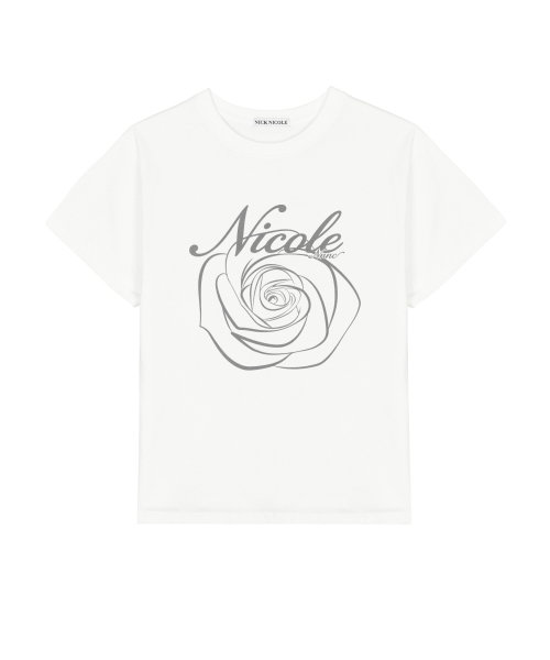 NICK&NICOLE(ニックアンドニコール)の「NICOLE ROSE SLEEVE TOP_CREAM CHARCOAL(Tシャツ/カットソー・レディース・その他・MEDIUM/LARGE)」の4枚目の写真